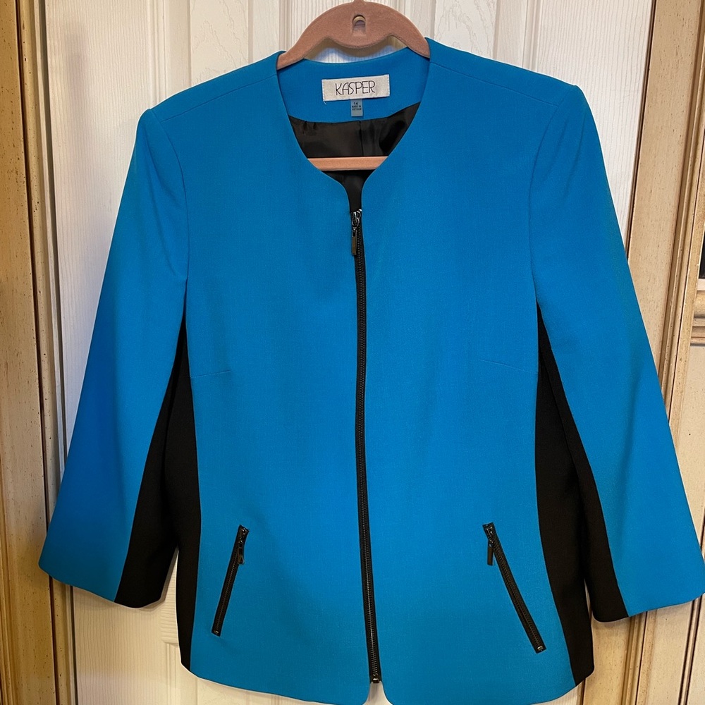 Kasper Vibrant Blue and Black Jacket